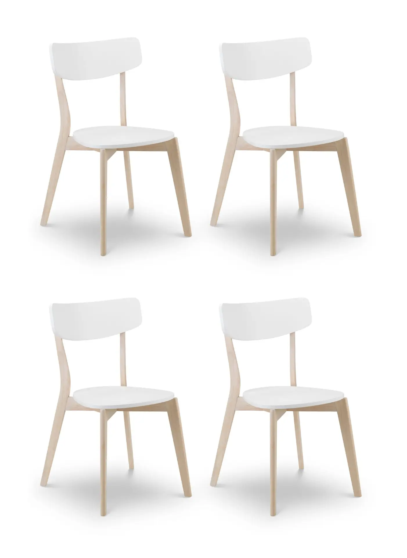 Set Of 4 Casa Dining Chairs White/Oak