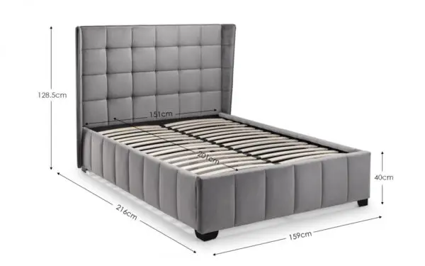 Gatsby 150cm King Bed - Light Grey - Image 9