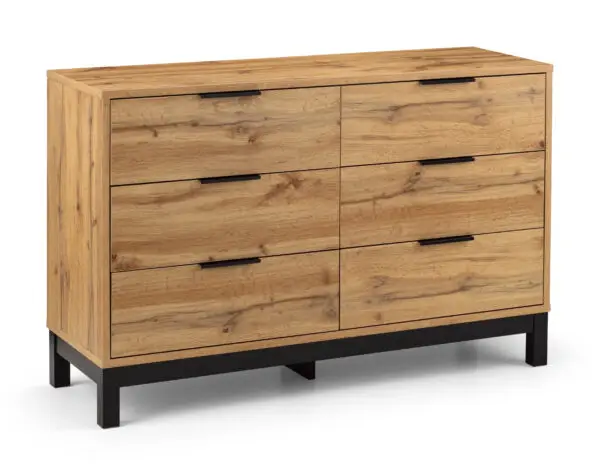 Bali 6 Drawer Wide Chest - Light Oak - Image 2