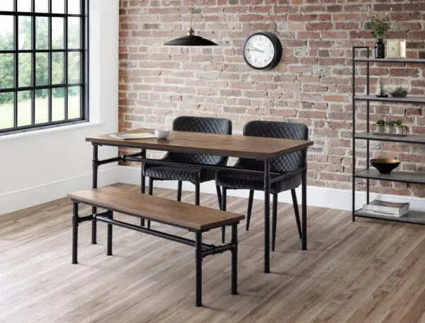 Carnegie Table, 1 Carnegie Bench and 2 Grey Luxe Chairs - Image 2
