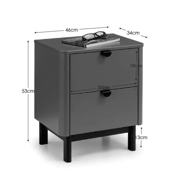 Chloe 2 Drawer Bedside - Image 8