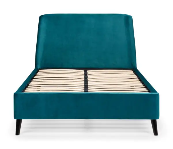 Frida Curved Velvet 135cm Double Bed - Teal - Image 4