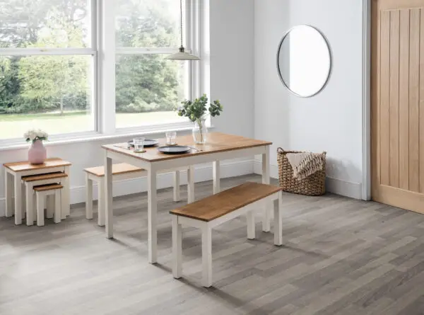Coxmoor Bench - Ivory & Oak - Image 8