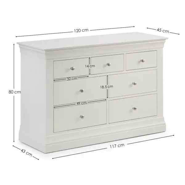 Clermont 4+3 Drawer Chest - Surf White - Image 8