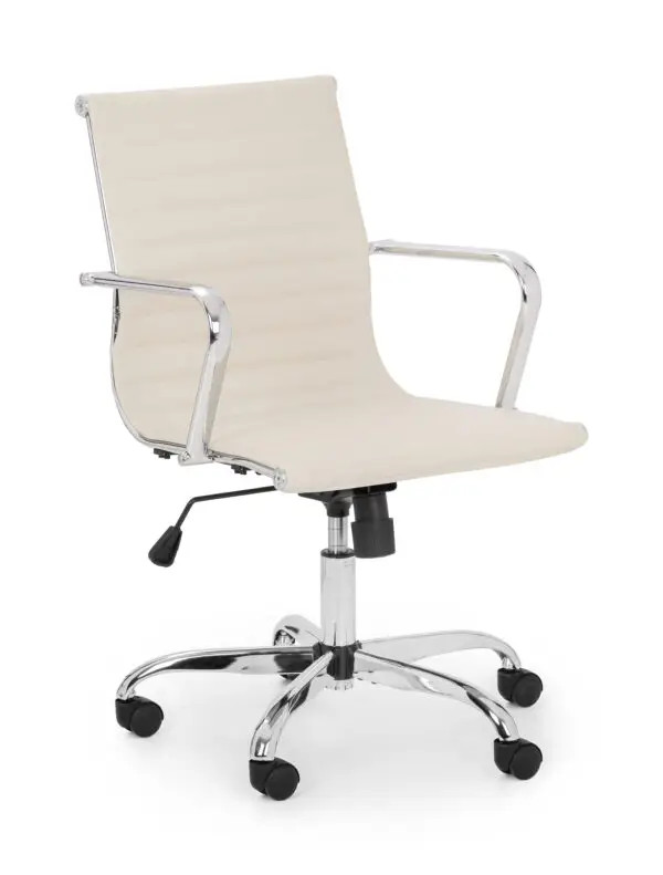 Gio Ivory & Chrome Office Chair - Image 2