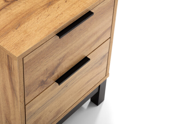 Bali 2 Drawer Bedside - Light Oak - Image 6
