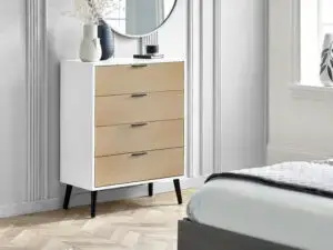 Alba 4 Drawer Wide Chest - White/Oak