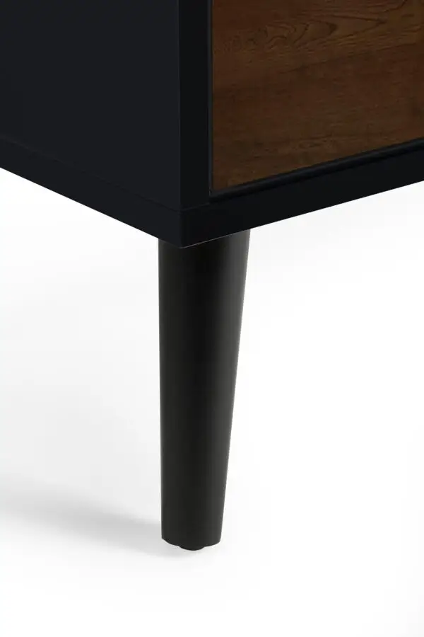 Alba 2 Drawer Bedside - Walnut/Black - Image 5