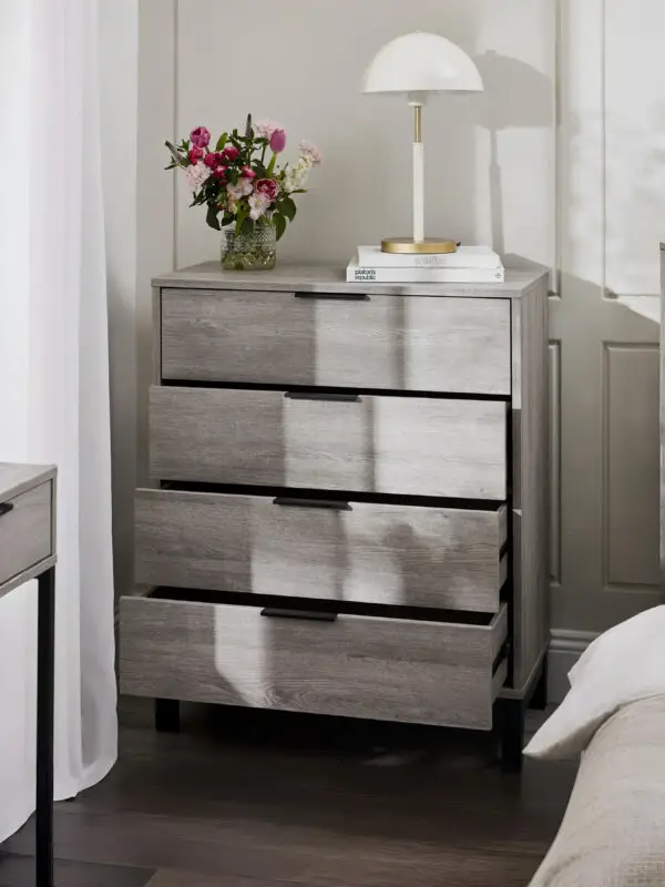 Bali 4 Drawer Chest - Grey Oak - Image 2