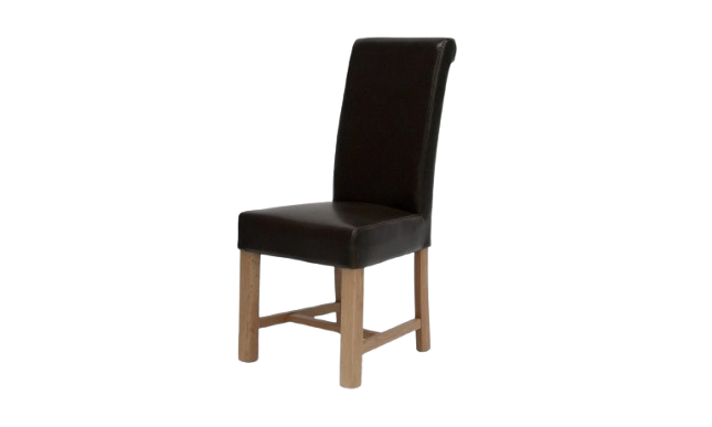 Chunky Scroll dining chair (Brown/Oak) - BYCAST
