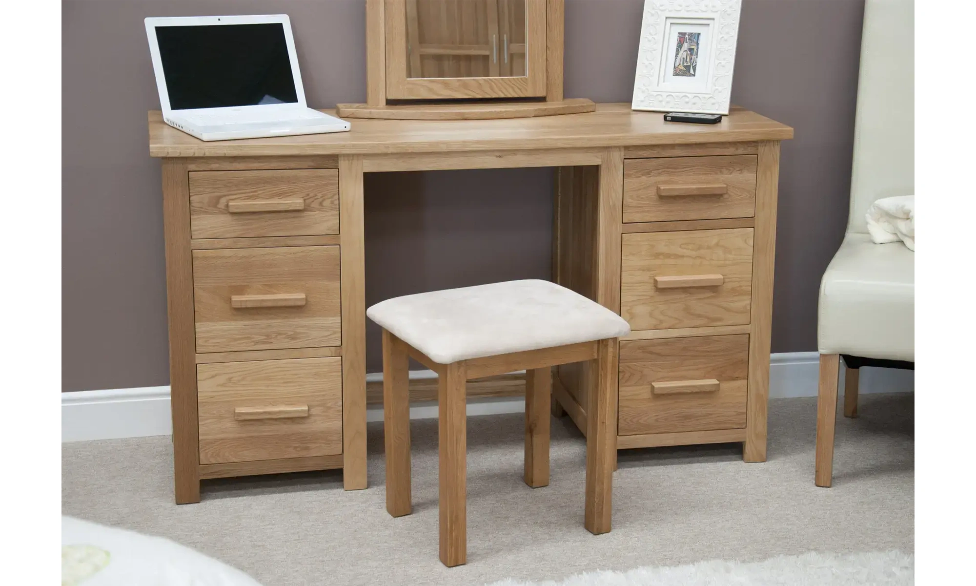 Opus Twin Pedestal Dressing Table and Stool