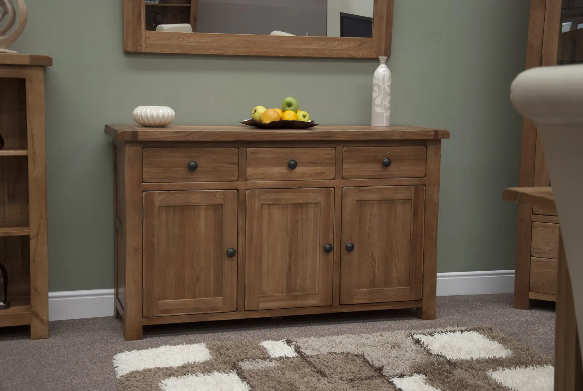 Rustic Oak Large Sideboard