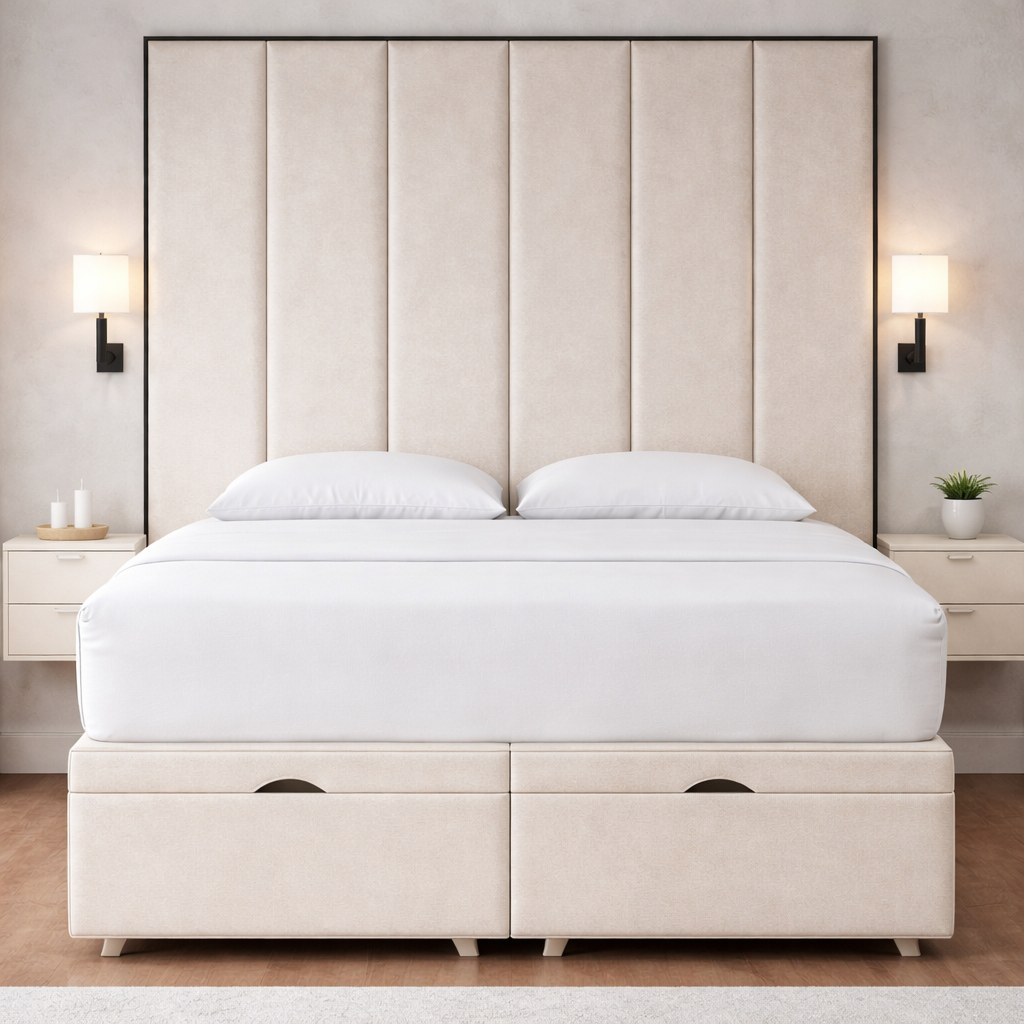 Serena Contrast piping Divan Ottoman Bed