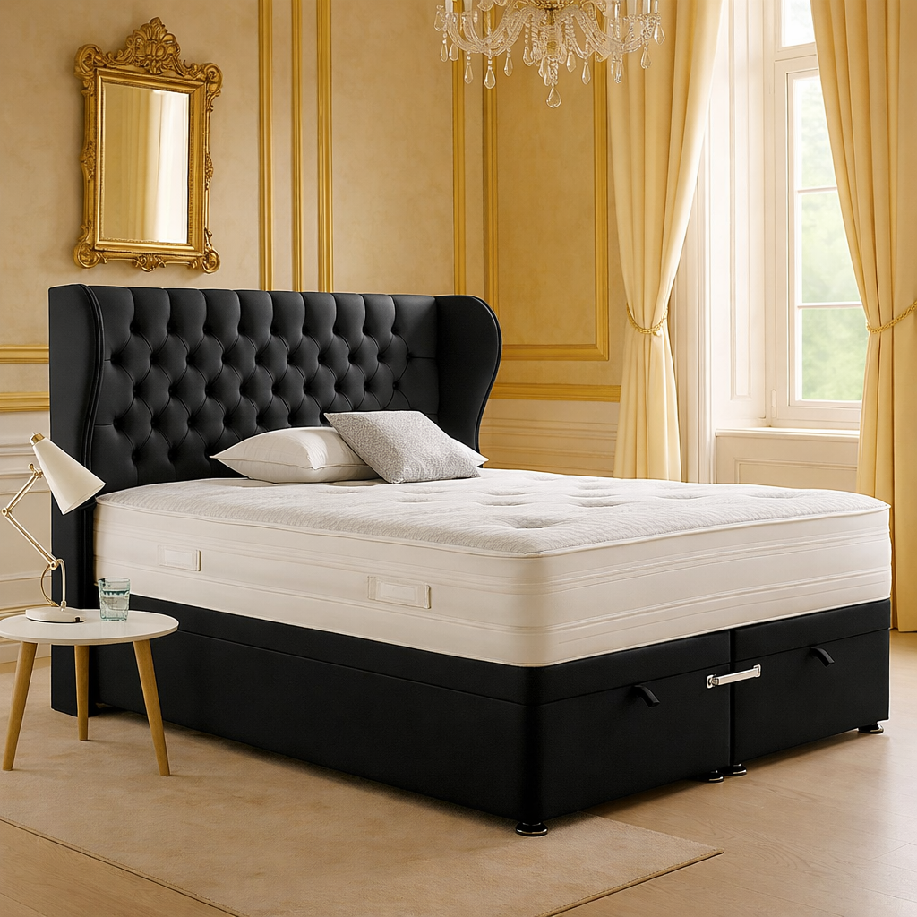 Mulberry Winged Divan Ottoman Bed