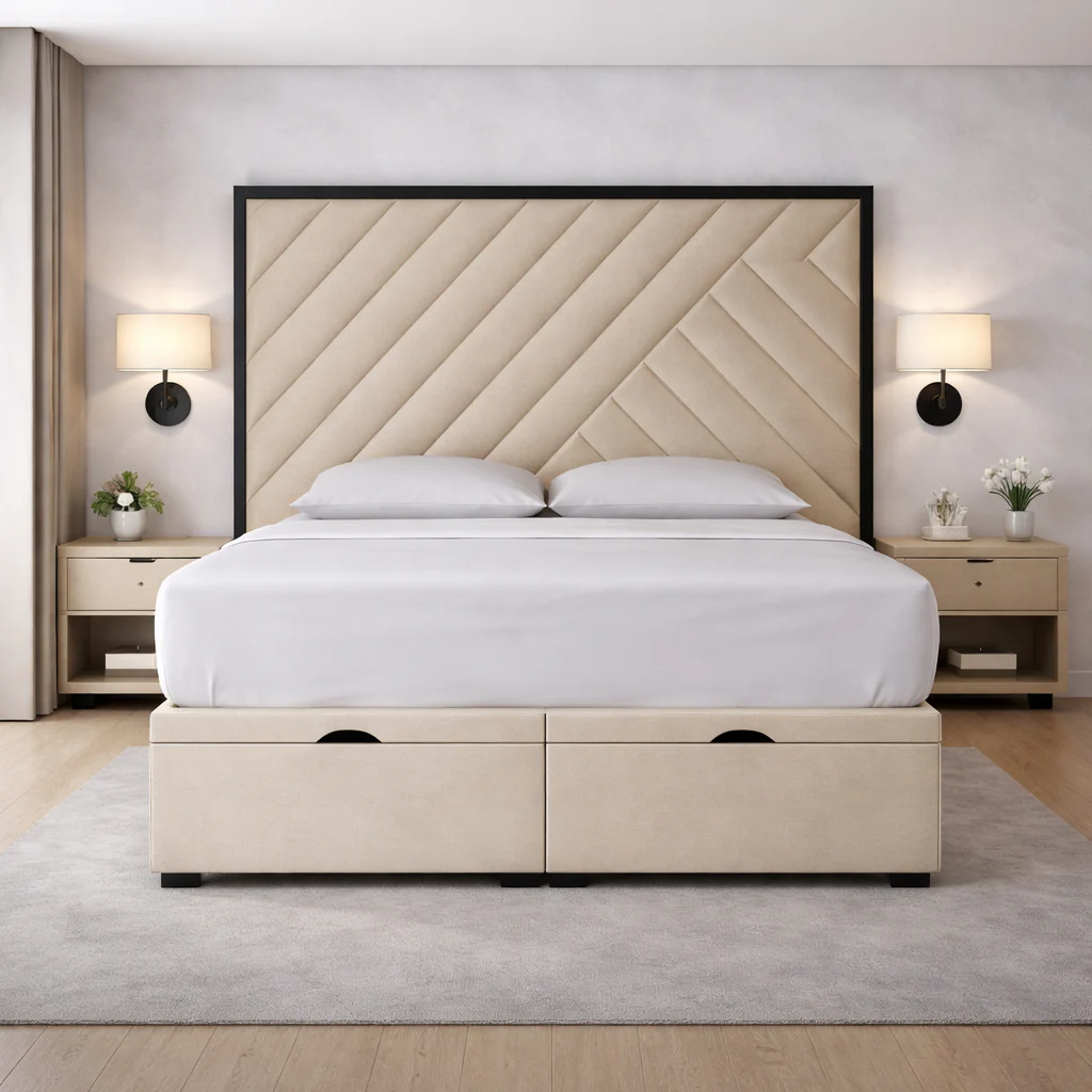 Sandra with contrast border Divan Ottoman Bed
